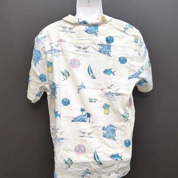 Vineyard Vines Gasparilla Icons Linen Blend CBNA Shirt Large White Cap - Picture 4 of 8